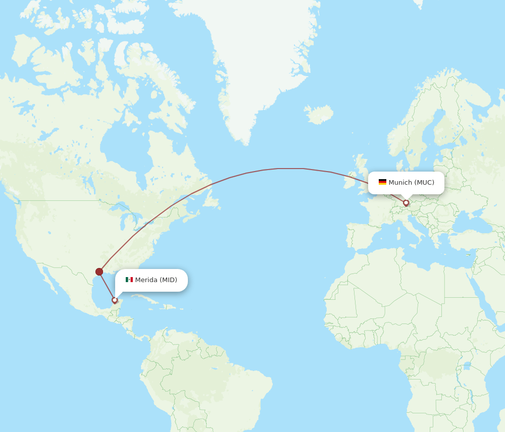 MUC-MID flight routes