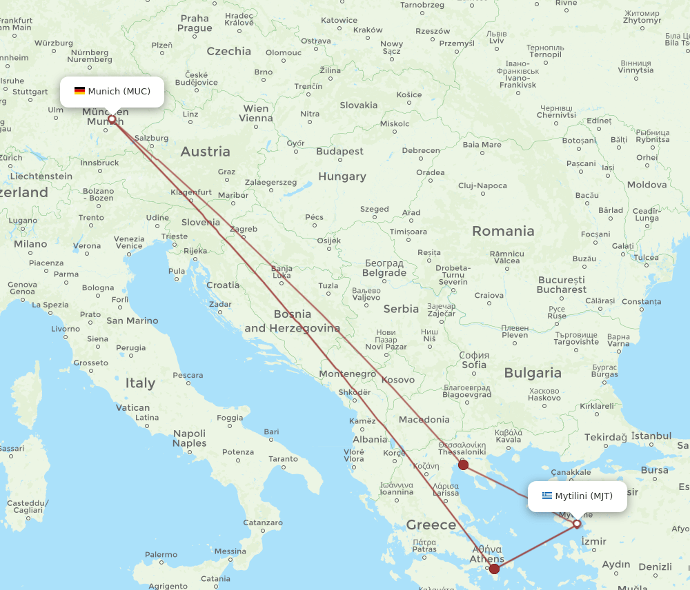 MUC-MJT flight routes