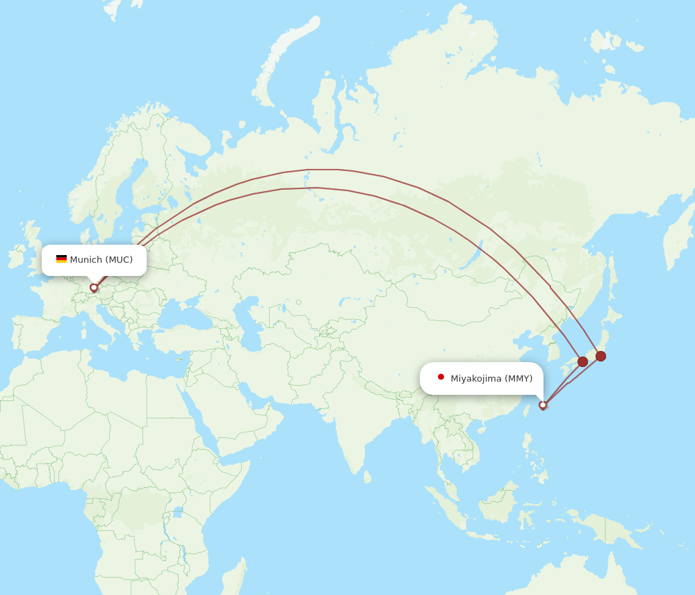 MUC-MMY flight routes