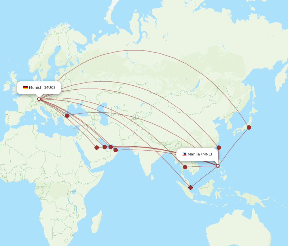 MUC-MNL flight routes