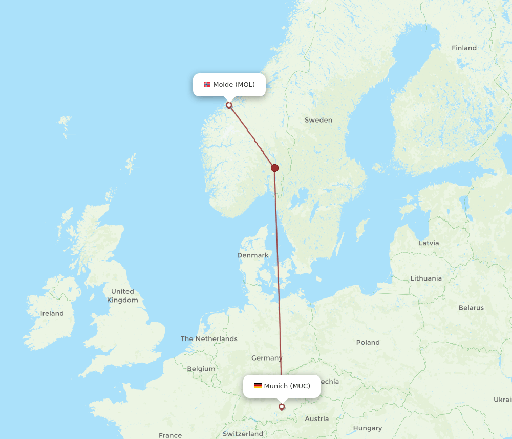 MUC-MOL flight routes