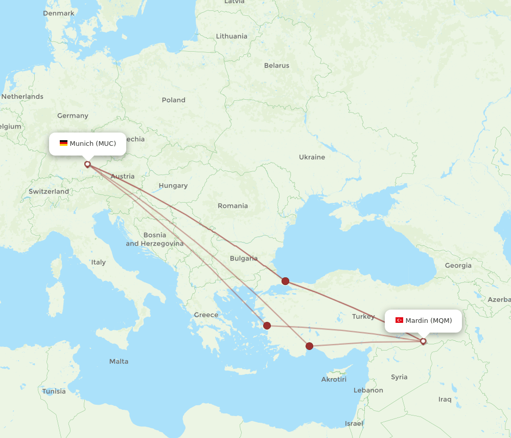 MUC-MQM flight routes