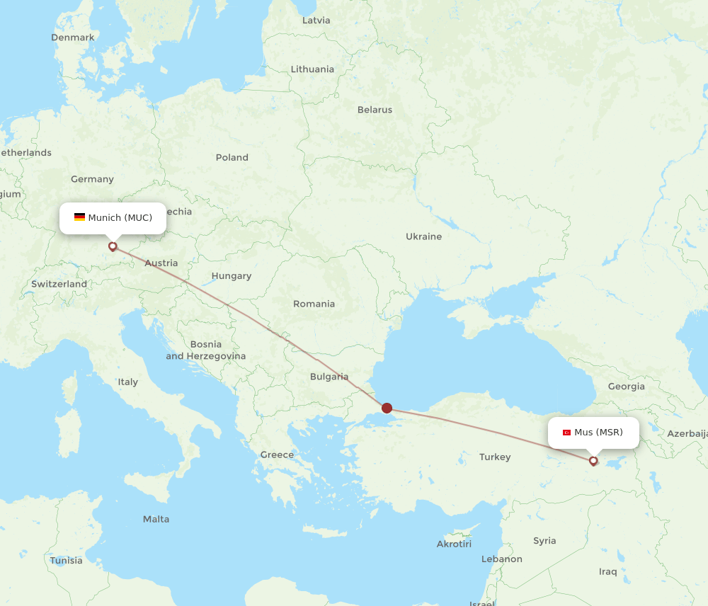 MUC to MSR flights and routes map