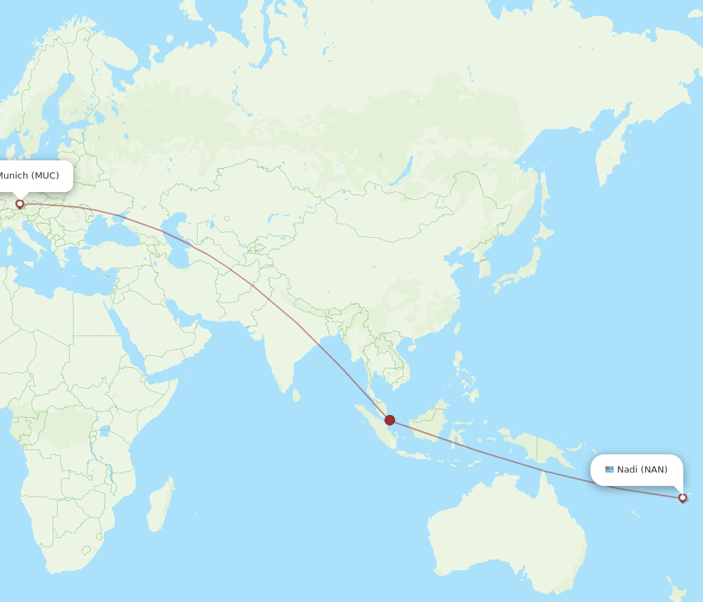 MUC-NAN flight routes