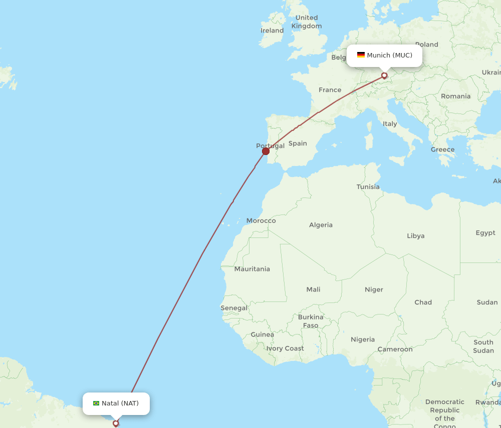 MUC-NAT flight routes