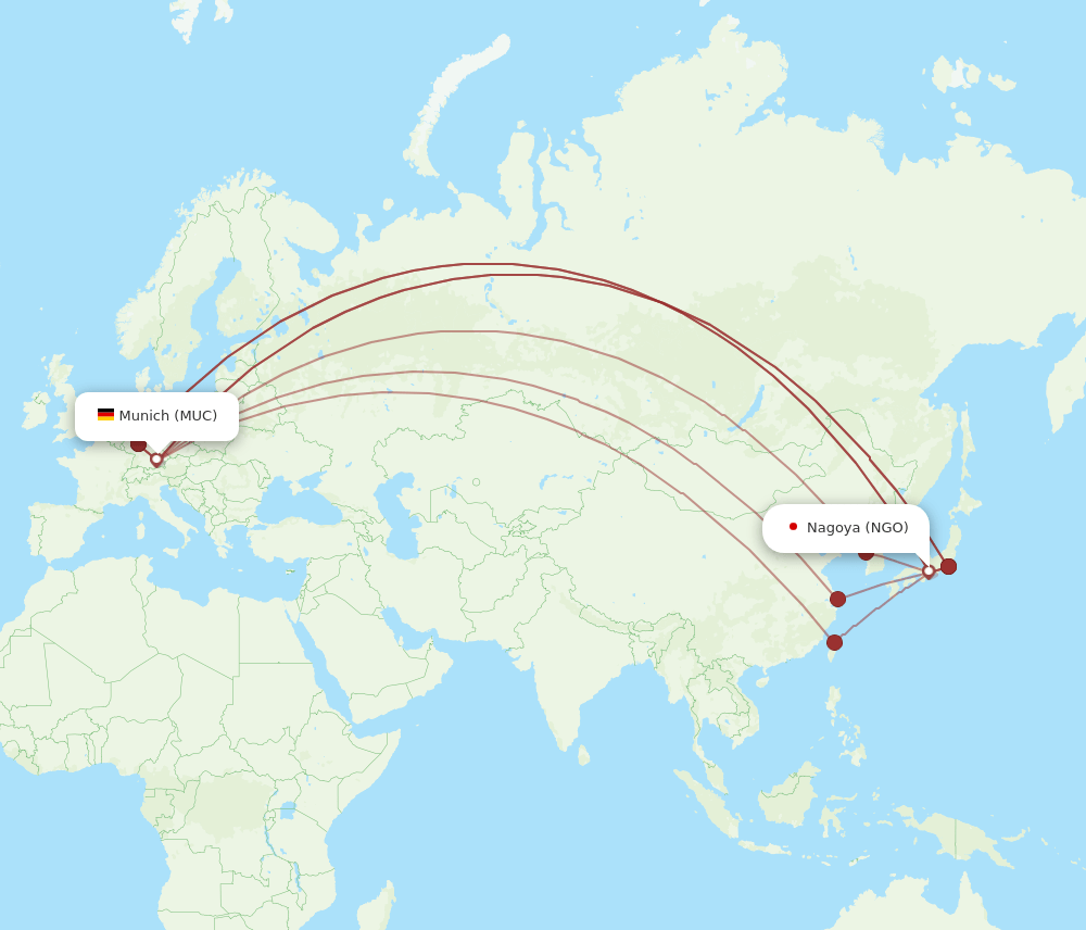 MUC-NGO flight routes