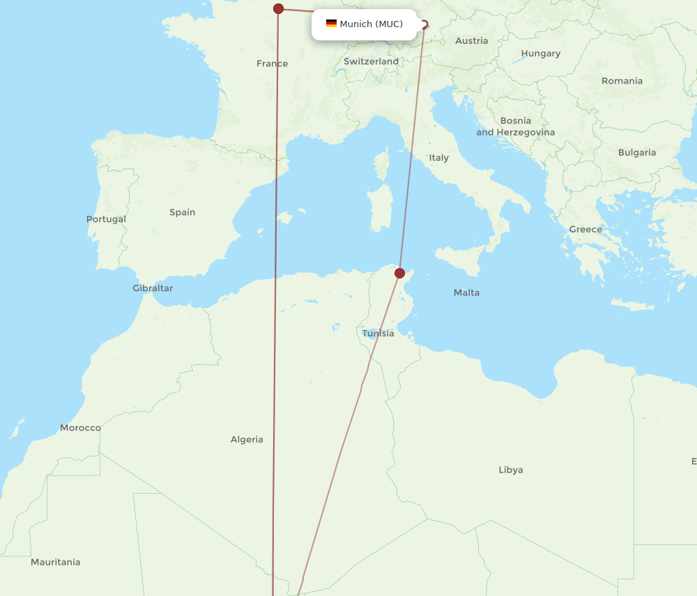 MUC-NIM flight routes