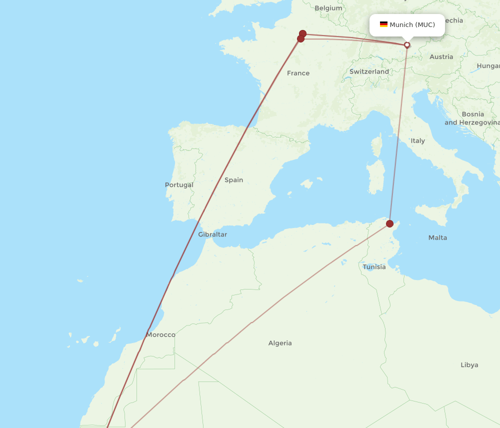 MUC-NKC flight routes