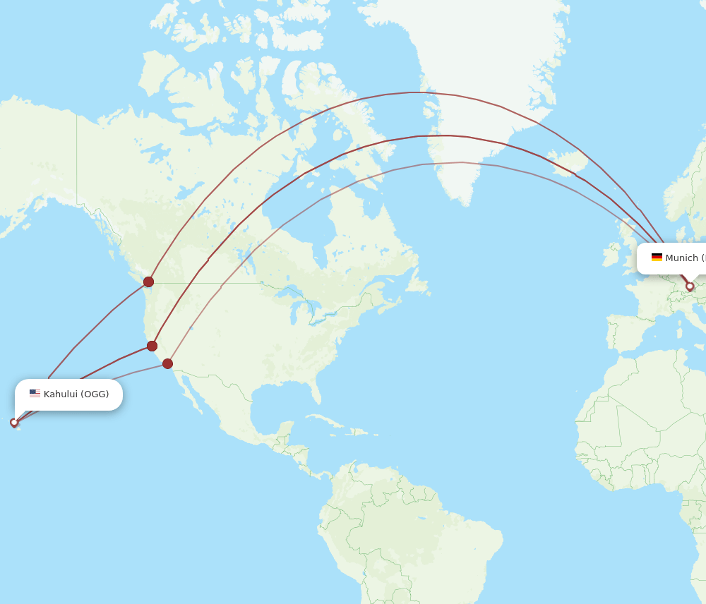 MUC-OGG flight routes