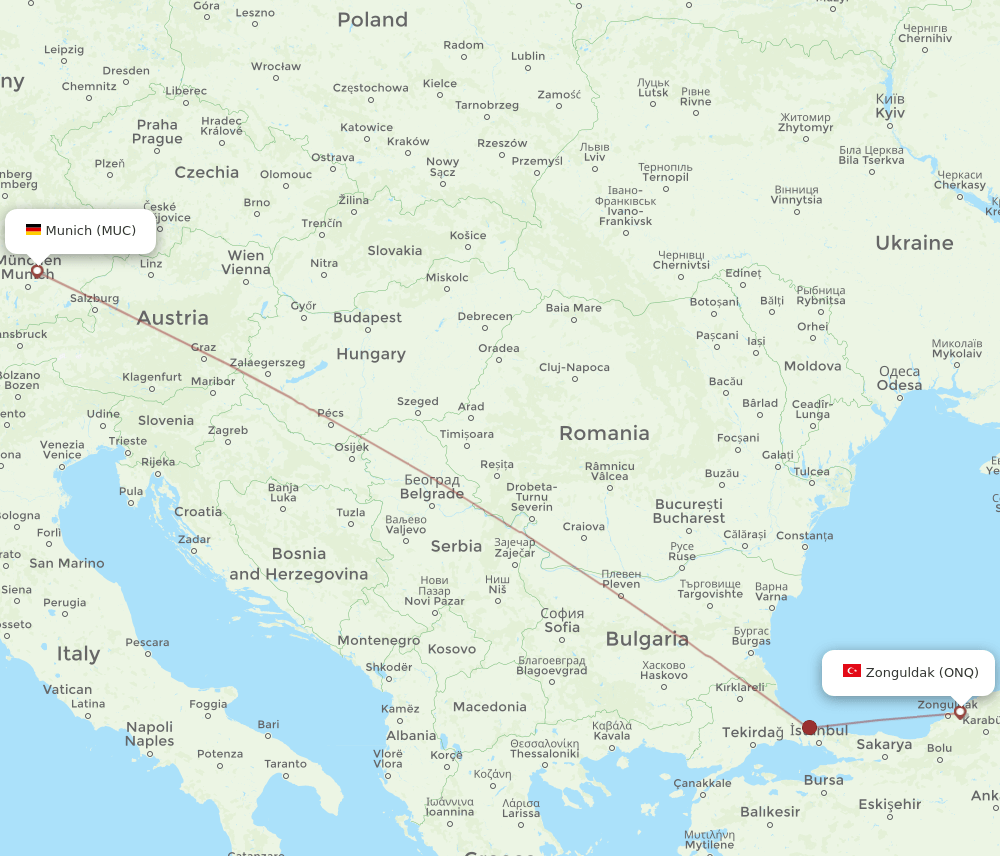 MUC-ONQ flight routes