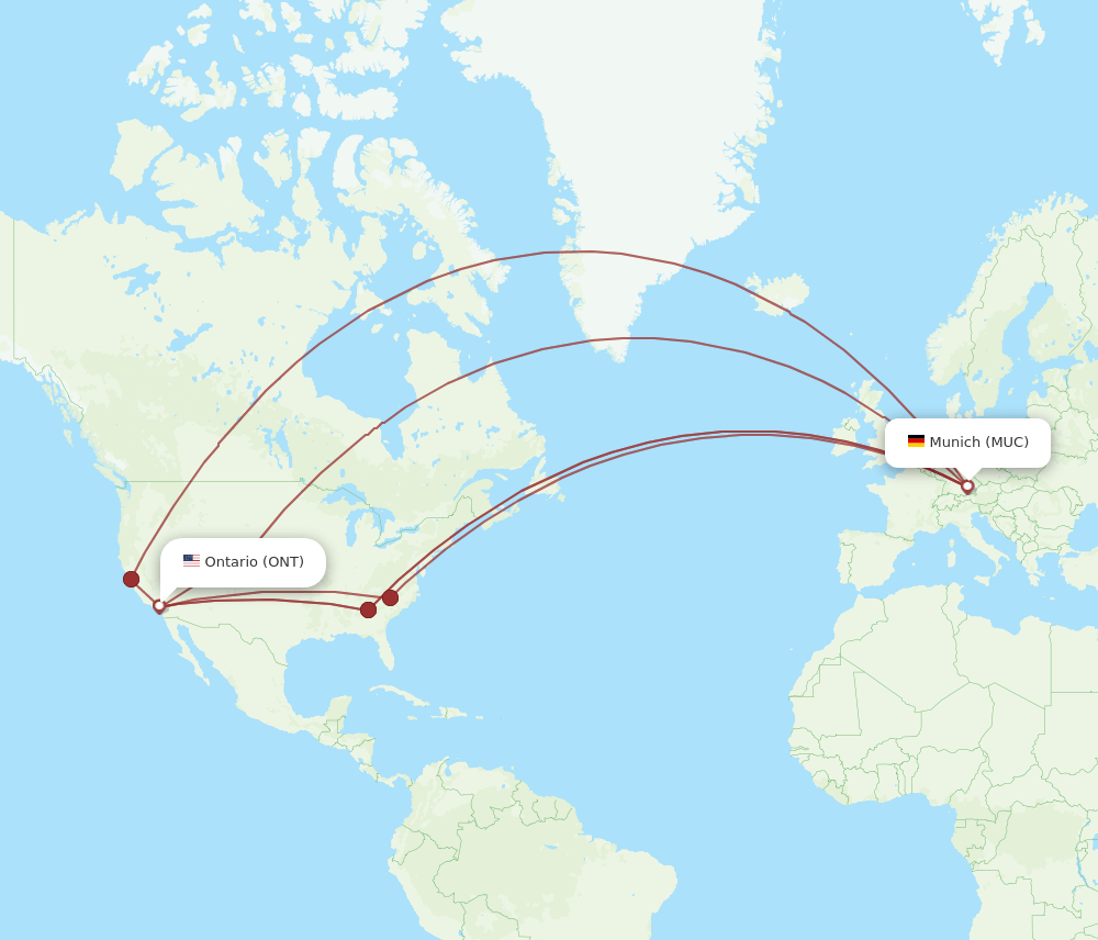 MUC-ONT flight routes