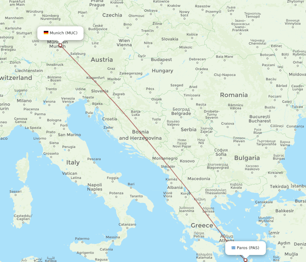 MUC-PAS flight routes