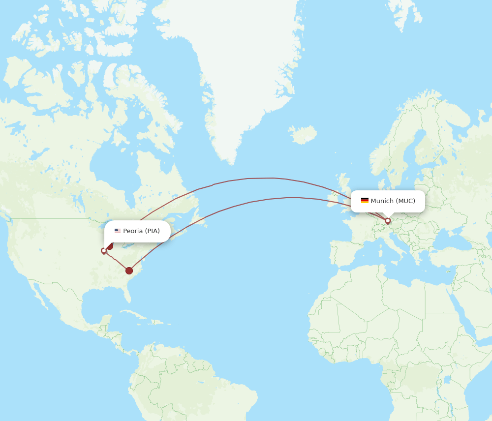 MUC-PIA flight routes