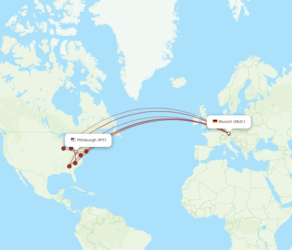 MUC-PIT flight routes