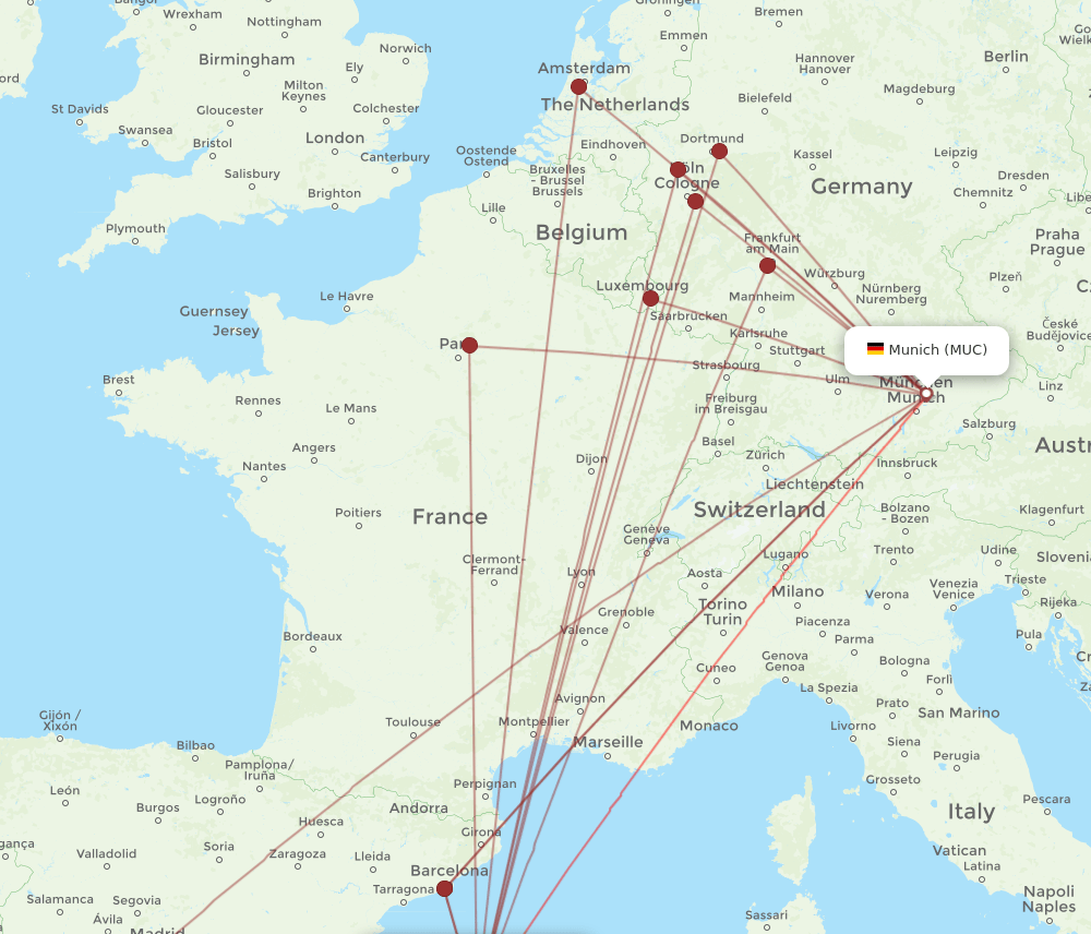 MUC-PMI flight routes