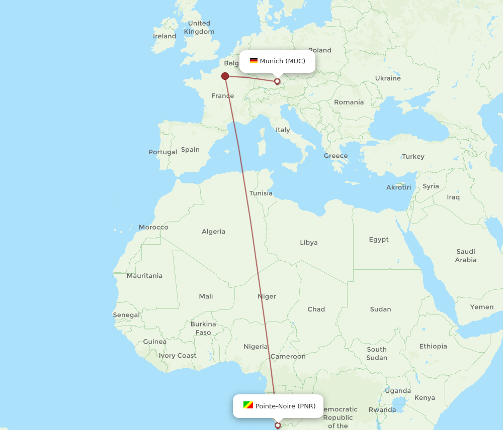 MUC-PNR flight routes