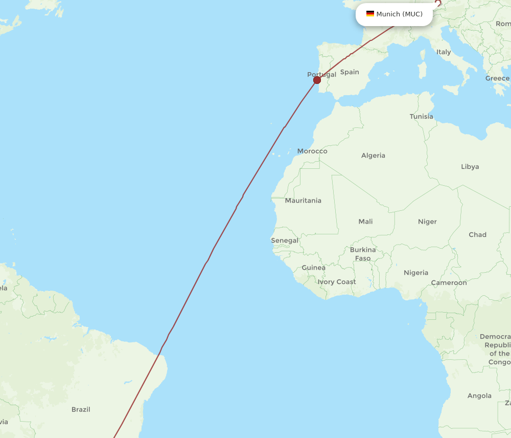MUC-POA flight routes