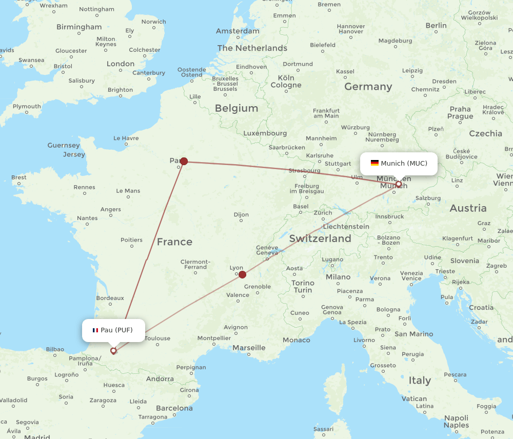 MUC-PUF flight routes