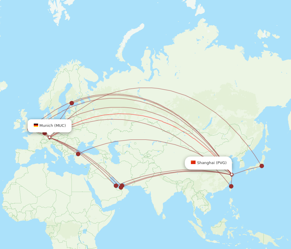 MUC-PVG flight routes