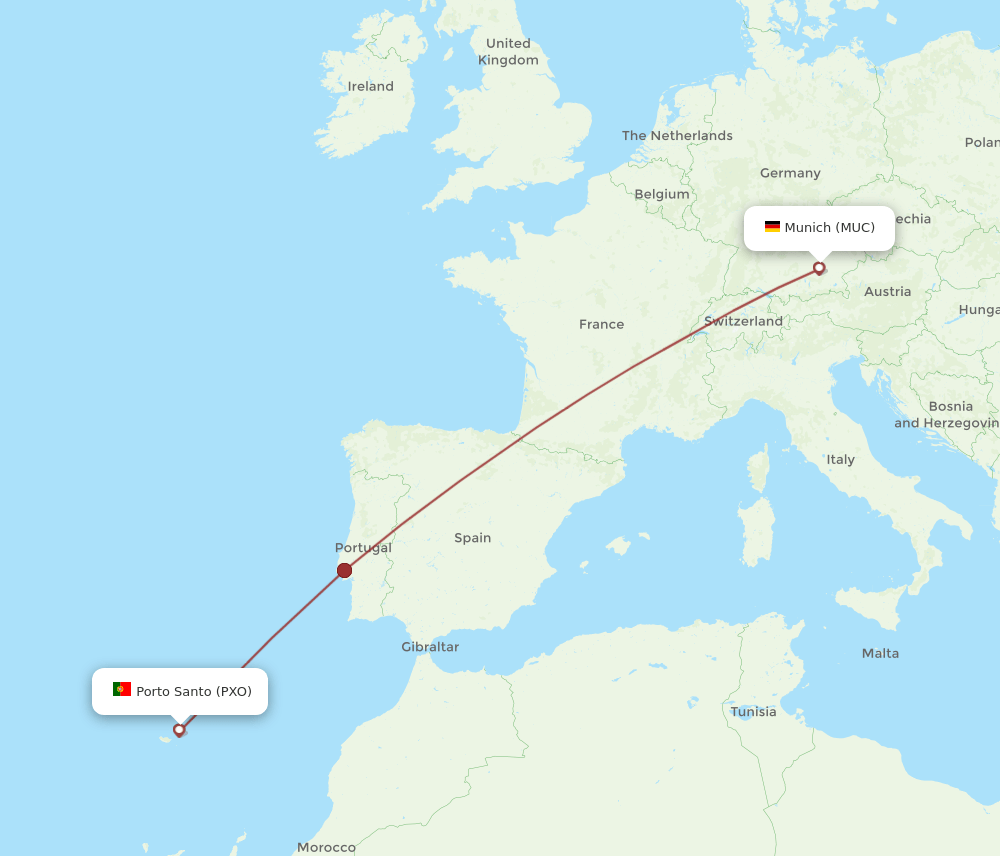 MUC-PXO flight routes