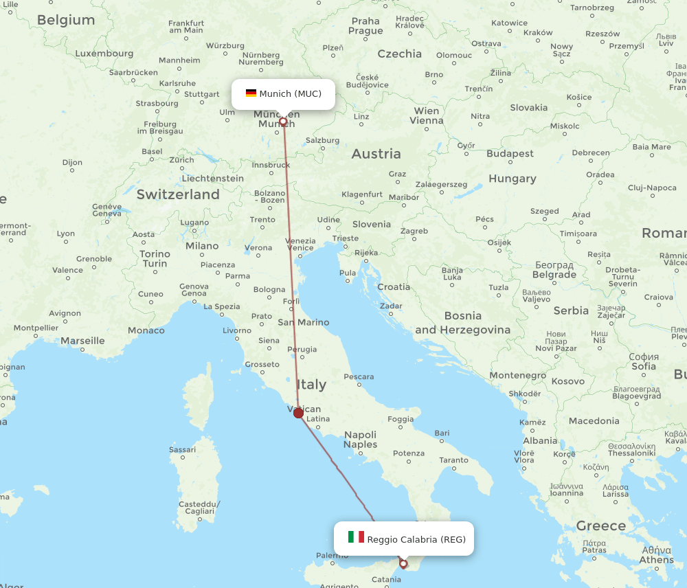 MUC-REG flight routes
