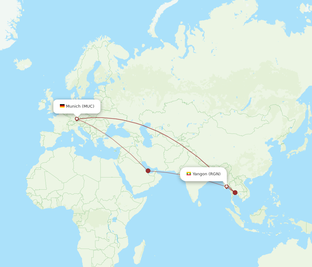 MUC-RGN flight routes