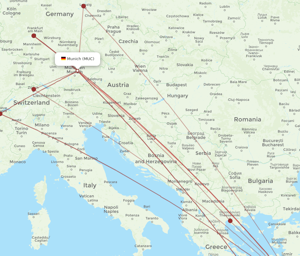 MUC-RHO flight routes