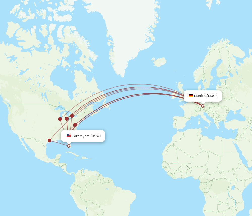 MUC-RSW flight routes