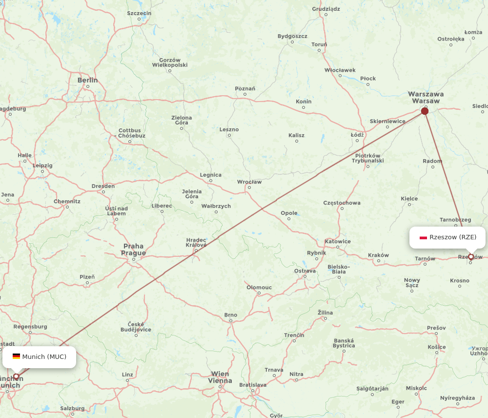 MUC-RZE flight routes