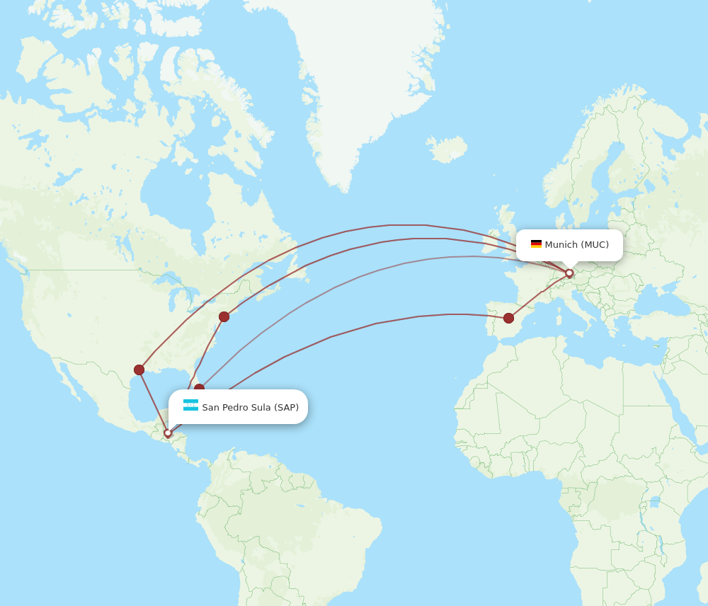 MUC-SAP flight routes
