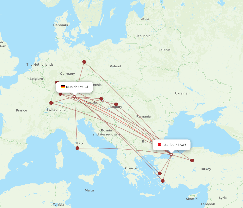 MUC-SAW flight routes
