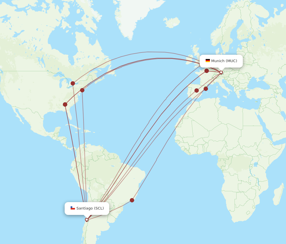 MUC-SCL flight routes
