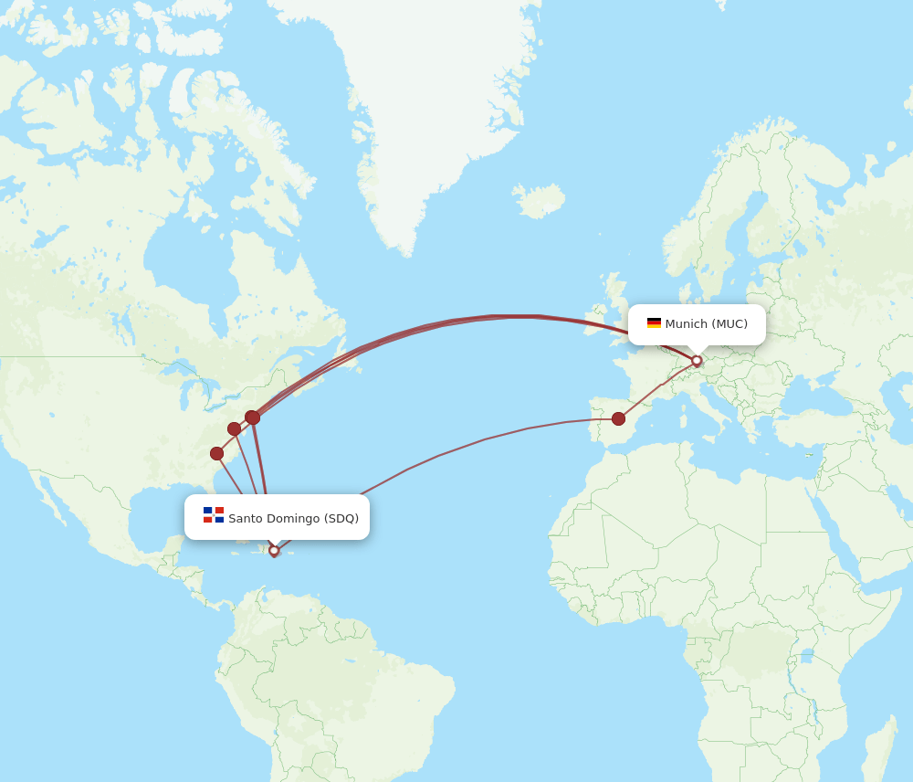 MUC-SDQ flight routes