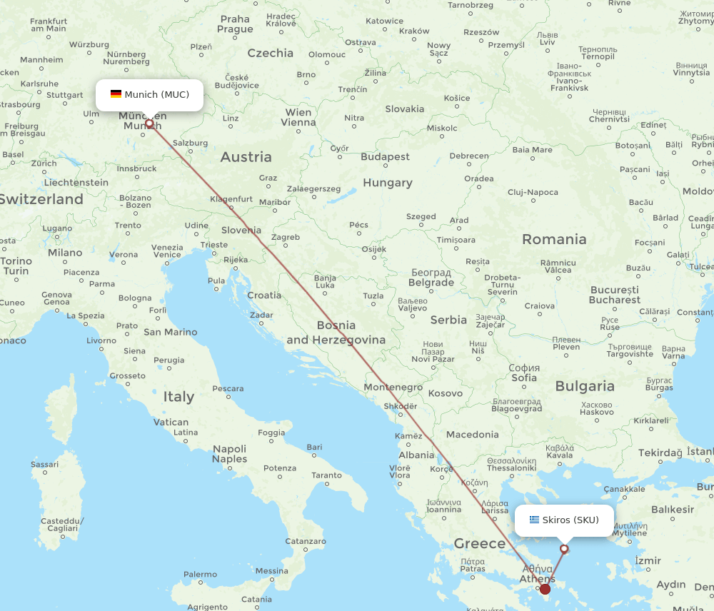 MUC-SKU flight routes