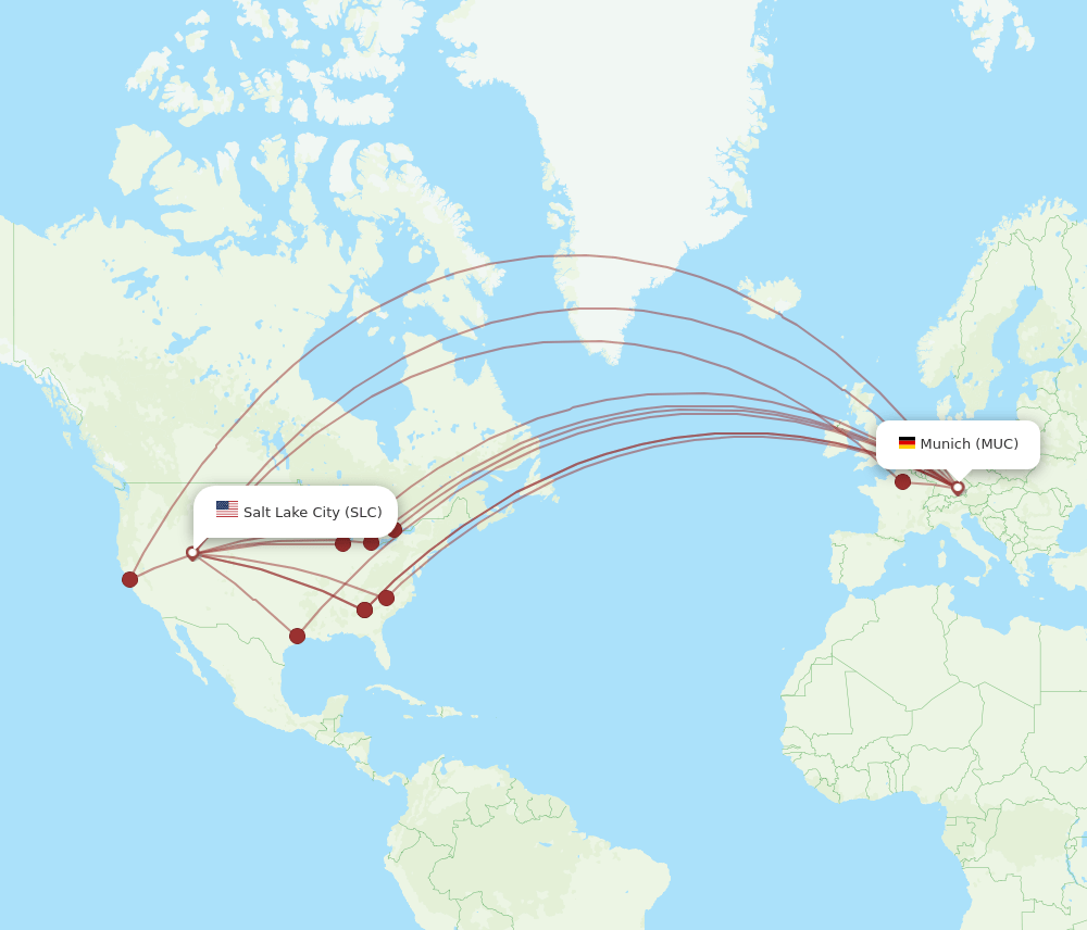 MUC-SLC flight routes