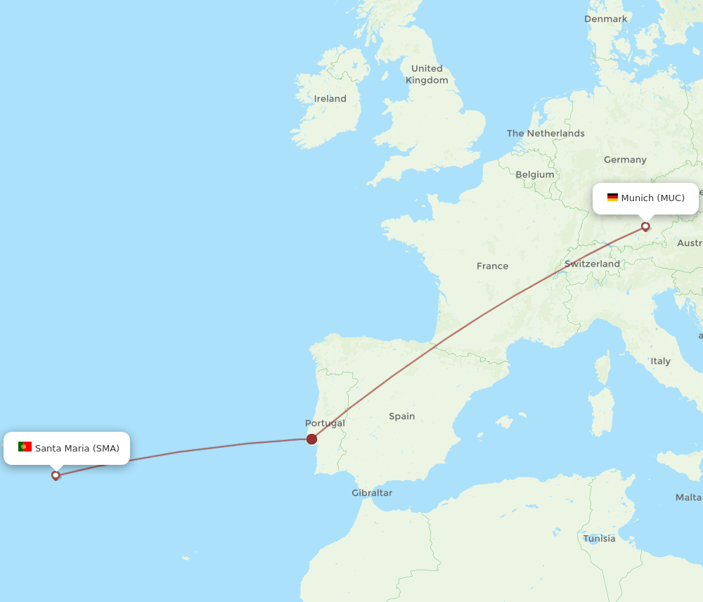 MUC-SMA flight routes