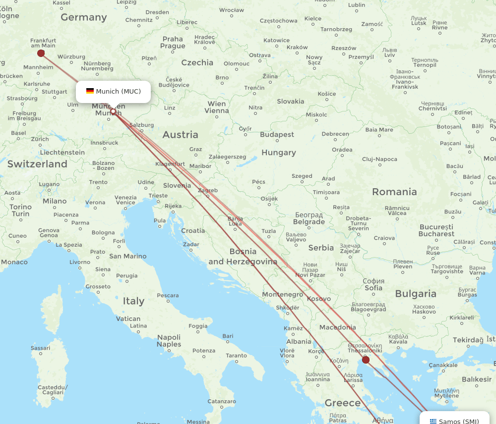 MUC-SMI flight routes