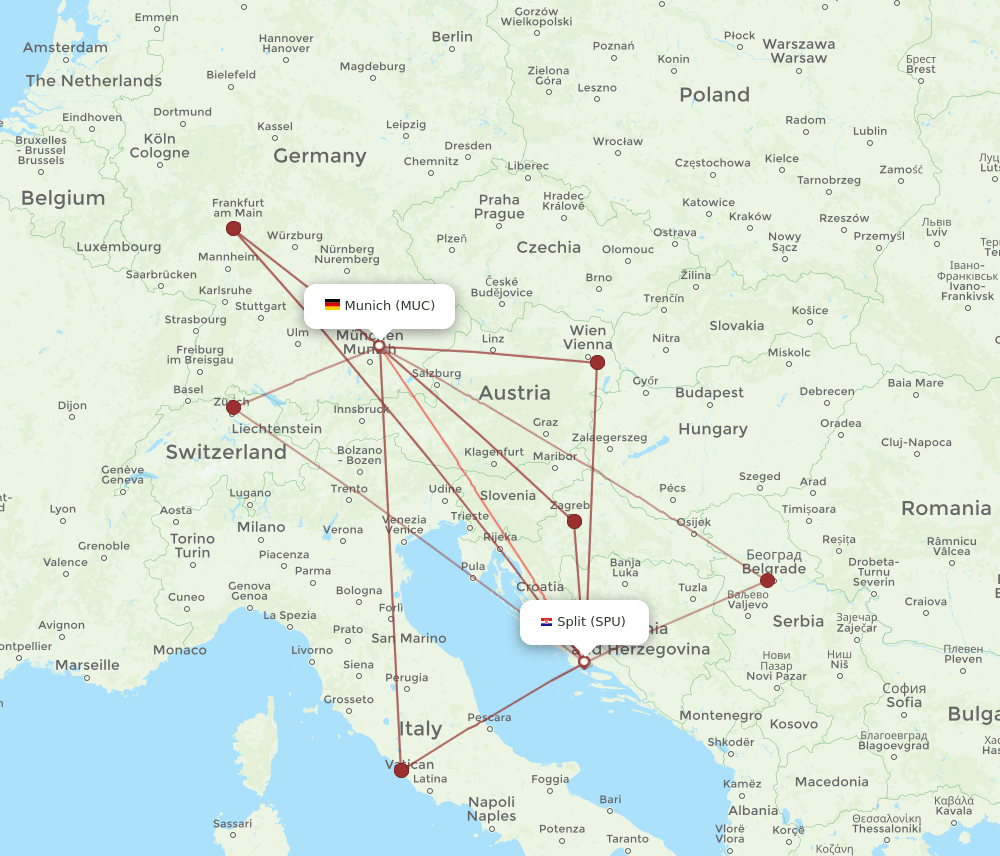 MUC-SPU flight routes