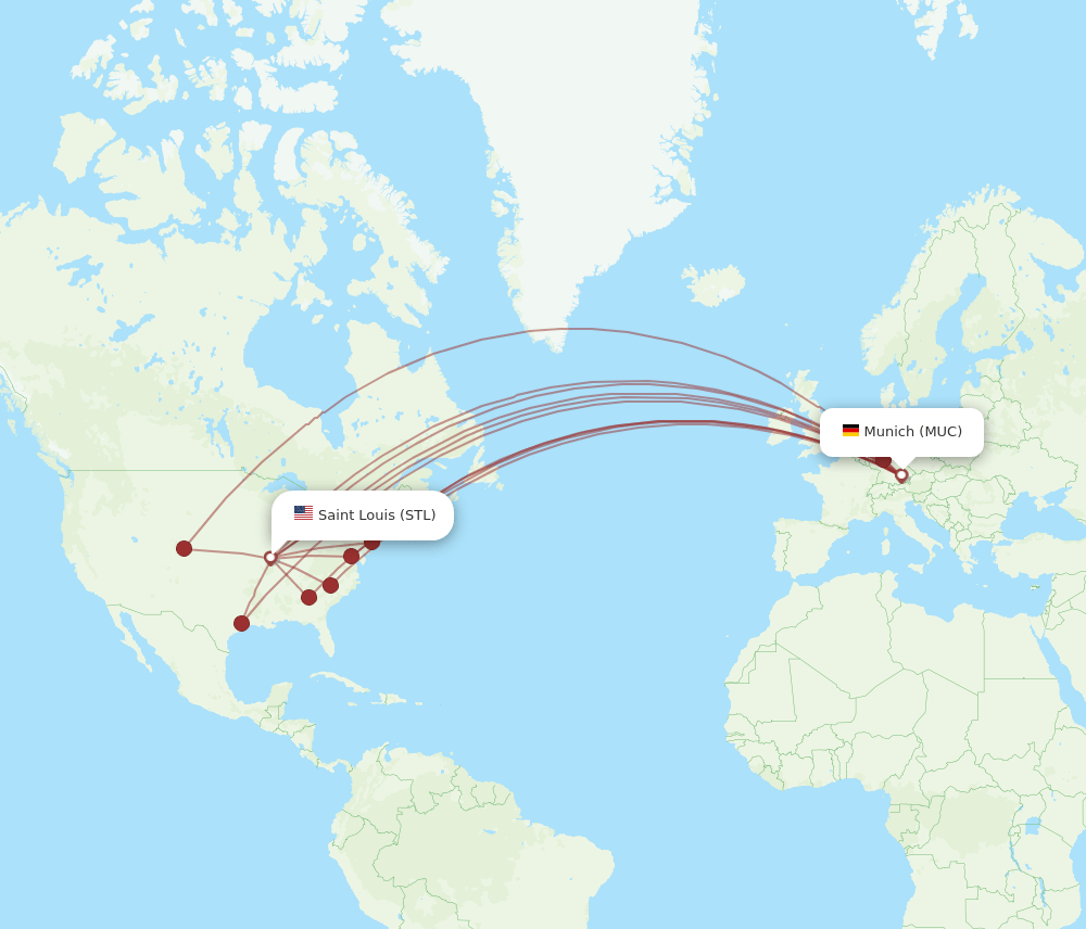 MUC-STL flight routes