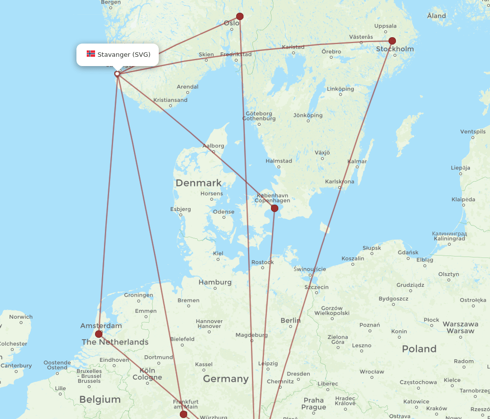 MUC-SVG flight routes