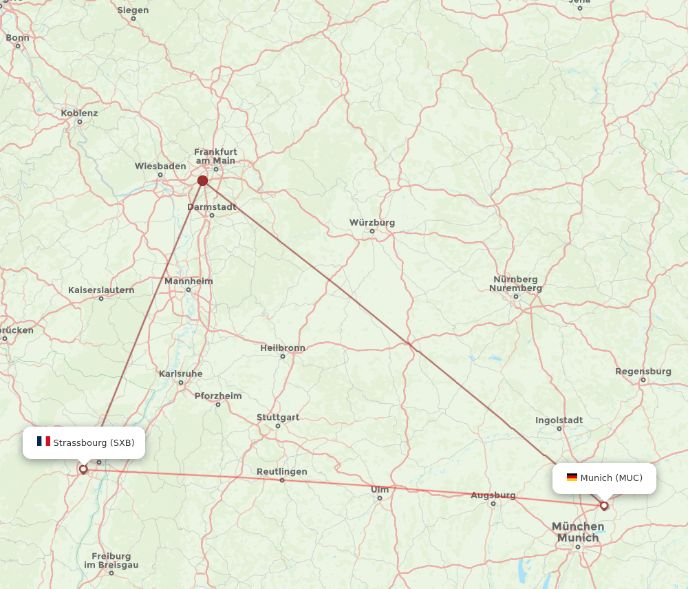 MUC to SXB flights and routes map