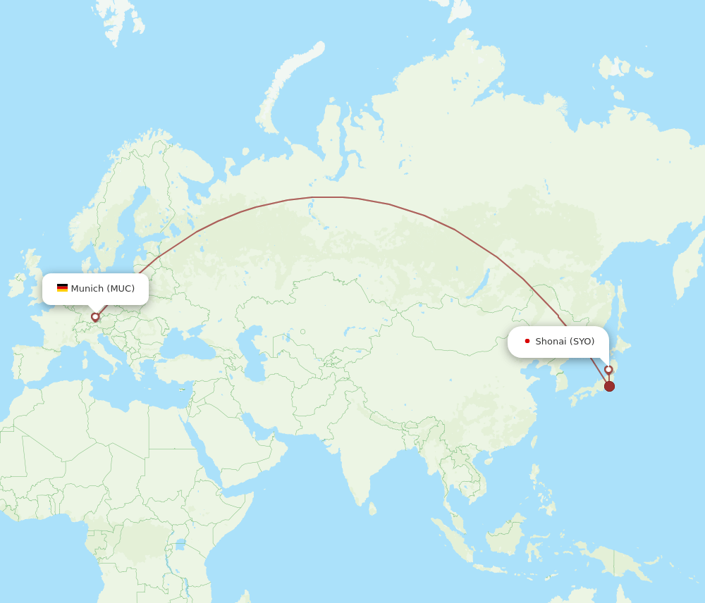 MUC-SYO flight routes
