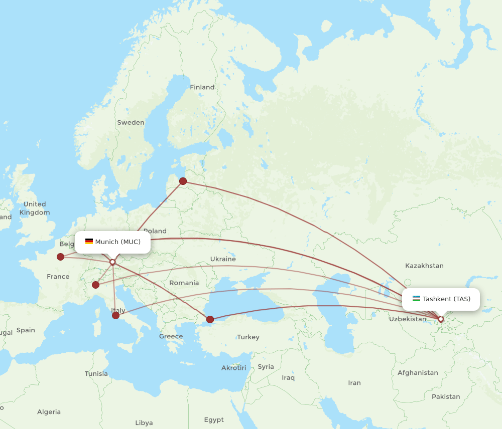 MUC-TAS flight routes