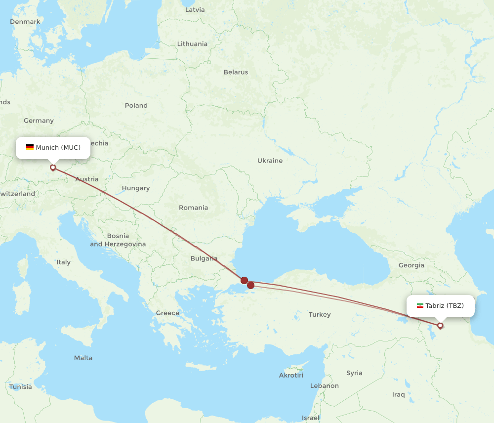 MUC-TBZ flight routes