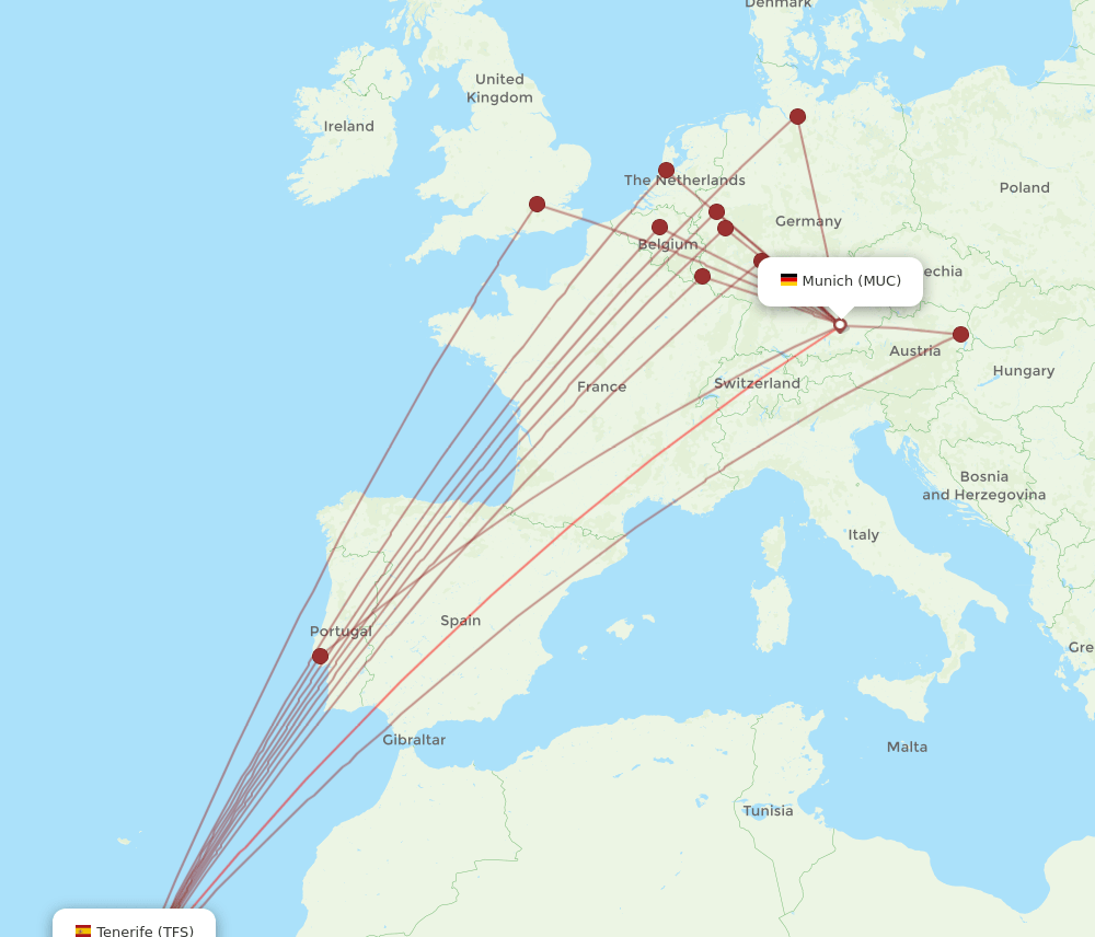 MUC-TFS flight routes