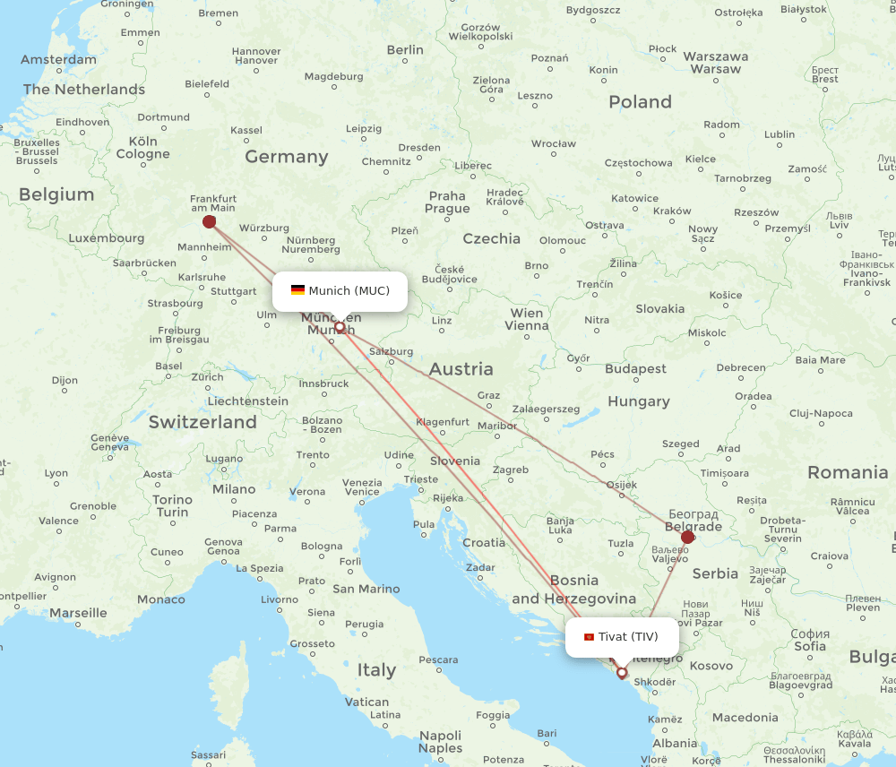 MUC-TIV flight routes