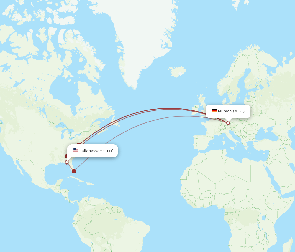MUC-TLH flight routes