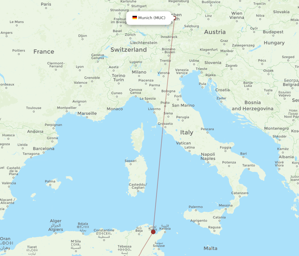 MUC-TOE flight routes