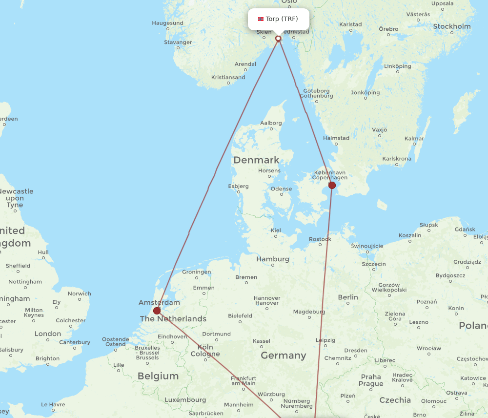 MUC-TRF flight routes