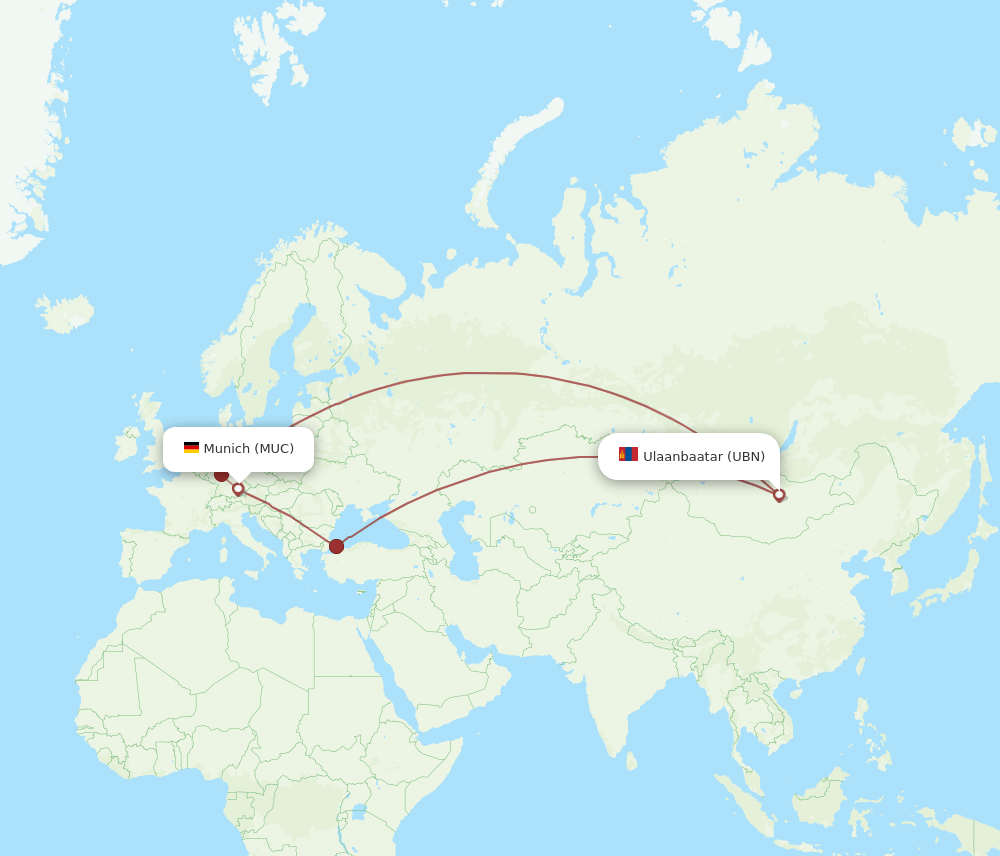 MUC-UBN flight routes